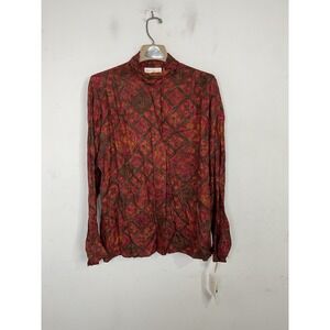 Pendleton Womens Shirt 16 Red Old Money Floral Country Equestrian Vintage